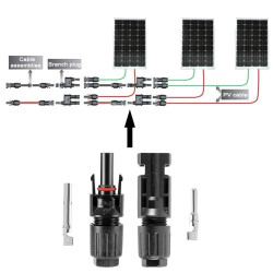 6 pairs MC4 Connector (1 to 1) sepasang M/F 1000V Solar Panel Surya